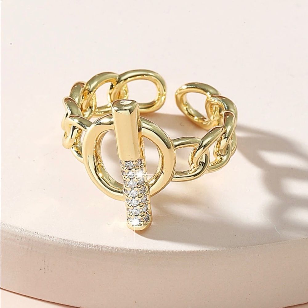 Chain Design Cuff Ring - Picture 3 of 3